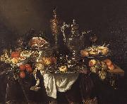 Abraham van Beijeren Banquet still life oil painting